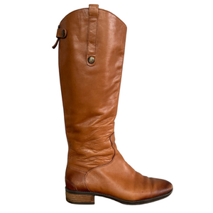 Sam Edelman Tall Leather Riding Boots Cognac Brown size 8
